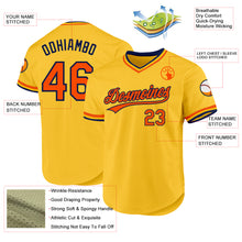 Charger l'image dans la galerie, Custom Gold Orange-Navy Authentic Throwback Baseball Jersey