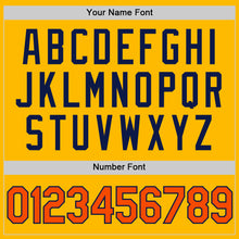 Charger l'image dans la galerie, Custom Gold Orange-Navy Authentic Throwback Baseball Jersey