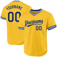 Charger l'image dans la galerie, Custom Gold Royal-White Authentic Throwback Baseball Jersey