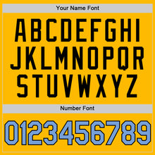 Charger l'image dans la galerie, Custom Gold Light Blue-Black Authentic Throwback Baseball Jersey