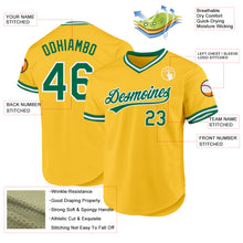 Charger l'image dans la galerie, Custom Gold Kelly Green-White Authentic Throwback Baseball Jersey