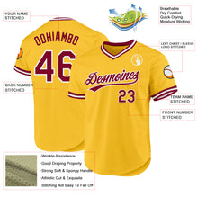 Charger l'image dans la galerie, Custom Gold Maroon-White Authentic Throwback Baseball Jersey