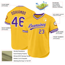Charger l'image dans la galerie, Custom Gold Purple-White Authentic Throwback Baseball Jersey