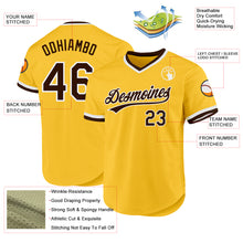 Charger l'image dans la galerie, Custom Gold Brown-White Authentic Throwback Baseball Jersey