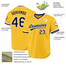 Charger l'image dans la galerie, Custom Gold Navy-White Authentic Throwback Baseball Jersey