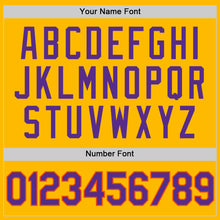 Load image into Gallery viewer, Custom Gold Purple-Orange Authentic Throwback Baseball Jersey