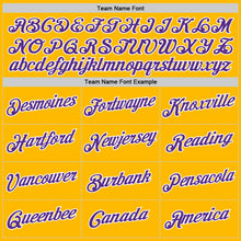 Load image into Gallery viewer, Custom Gold Purple-White Authentic Throwback Basketball Jersey