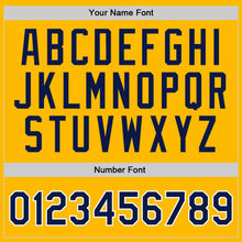 Load image into Gallery viewer, Custom Gold Navy-White Authentic Throwback Basketball Jersey