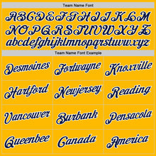 Load image into Gallery viewer, Custom Gold Navy-White Authentic Throwback Basketball Jersey