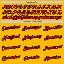 Laden Sie das Bild in den Galerie-Viewer, Custom Gold Red Navy-White Authentic Throwback Basketball Jersey