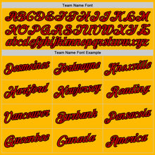 Load image into Gallery viewer, Custom Gold Red-Black Authentic Throwback Basketball Jersey