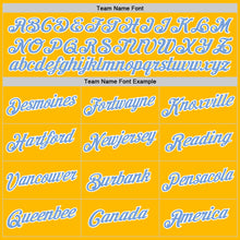 Charger l'image dans la galerie, Custom Gold Light Blue-White Authentic Throwback Basketball Jersey