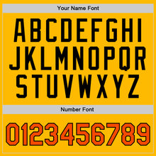 Laden Sie das Bild in den Galerie-Viewer, Custom Gold Orange-Black Authentic Throwback Basketball Jersey