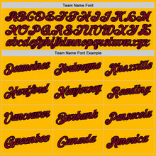 Laden Sie das Bild in den Galerie-Viewer, Custom Gold Maroon-Black Authentic Throwback Basketball Jersey