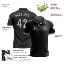Load image into Gallery viewer, Custom Black Gray Performance Golf Polo Shirt