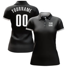 Load image into Gallery viewer, Custom Black White Performance Golf Polo Shirt