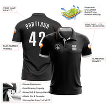 Load image into Gallery viewer, Custom Black White Performance Golf Polo Shirt