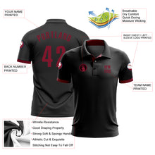 Load image into Gallery viewer, Custom Black Crimson Performance Golf Polo Shirt