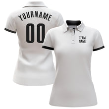 Charger l'image dans la galerie, Custom White Black Performance Golf Polo Shirt