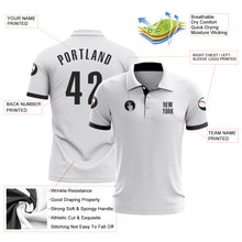 Charger l'image dans la galerie, Custom White Black Performance Golf Polo Shirt