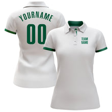 Charger l'image dans la galerie, Custom White Kelly Green Performance Golf Polo Shirt