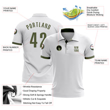 Load image into Gallery viewer, Custom White Olive Performance Golf Polo Shirt