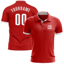 Laden Sie das Bild in den Galerie-Viewer, Custom Red White Performance Golf Polo Shirt