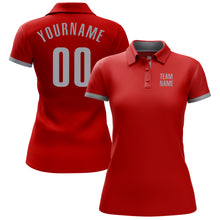 Загрузить изображение в средство просмотра галереи, Custom Red Gray Performance Golf Polo Shirt