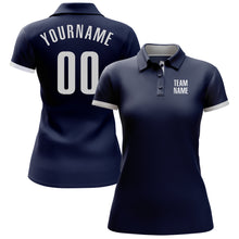 Charger l'image dans la galerie, Custom Navy White Performance Golf Polo Shirt
