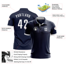 Charger l'image dans la galerie, Custom Navy White Performance Golf Polo Shirt