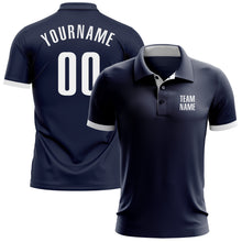 Charger l'image dans la galerie, Custom Navy White Performance Golf Polo Shirt