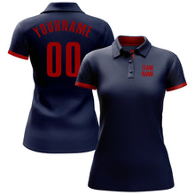 Charger l'image dans la galerie, Custom Navy Red Performance Golf Polo Shirt