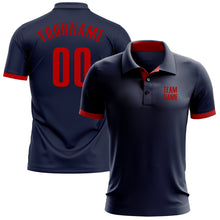Charger l'image dans la galerie, Custom Navy Red Performance Golf Polo Shirt
