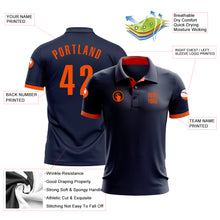 Laden Sie das Bild in den Galerie-Viewer, Custom Navy Orange Performance Golf Polo Shirt