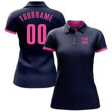 Charger l'image dans la galerie, Custom Navy Pink Performance Golf Polo Shirt