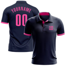 Charger l'image dans la galerie, Custom Navy Pink Performance Golf Polo Shirt