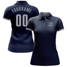 Laden Sie das Bild in den Galerie-Viewer, Custom Navy Gray Performance Golf Polo Shirt
