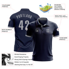 Laden Sie das Bild in den Galerie-Viewer, Custom Navy Gray Performance Golf Polo Shirt
