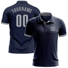 Laden Sie das Bild in den Galerie-Viewer, Custom Navy Gray Performance Golf Polo Shirt