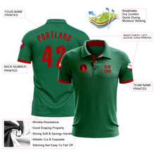 Load image into Gallery viewer, Custom Kelly Green Red Performance Golf Polo Shirt