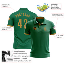 Load image into Gallery viewer, Custom Kelly Green Old Gold Performance Golf Polo Shirt