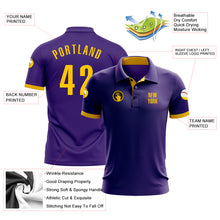 Laden Sie das Bild in den Galerie-Viewer, Custom Purple Yellow Performance Golf Polo Shirt