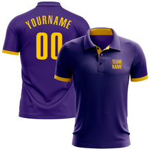 Laden Sie das Bild in den Galerie-Viewer, Custom Purple Yellow Performance Golf Polo Shirt
