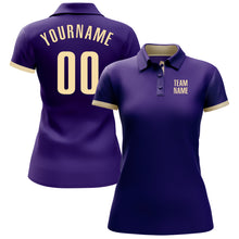 Laden Sie das Bild in den Galerie-Viewer, Custom Purple Cream Performance Golf Polo Shirt