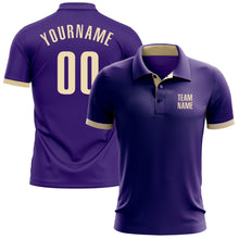 Laden Sie das Bild in den Galerie-Viewer, Custom Purple Cream Performance Golf Polo Shirt