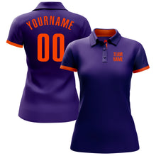 Load image into Gallery viewer, Custom Purple Orange Performance Golf Polo Shirt