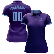 Laden Sie das Bild in den Galerie-Viewer, Custom Purple Light Blue Performance Golf Polo Shirt