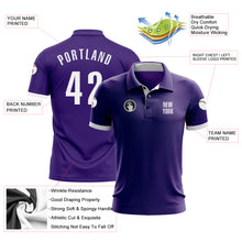 Load image into Gallery viewer, Custom Purple White Performance Golf Polo Shirt