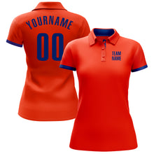 Charger l'image dans la galerie, Custom Orange Royal Performance Golf Polo Shirt