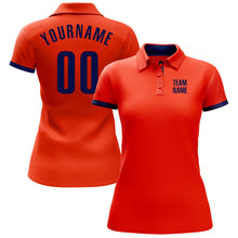 Charger l'image dans la galerie, Custom Orange Navy Performance Golf Polo Shirt